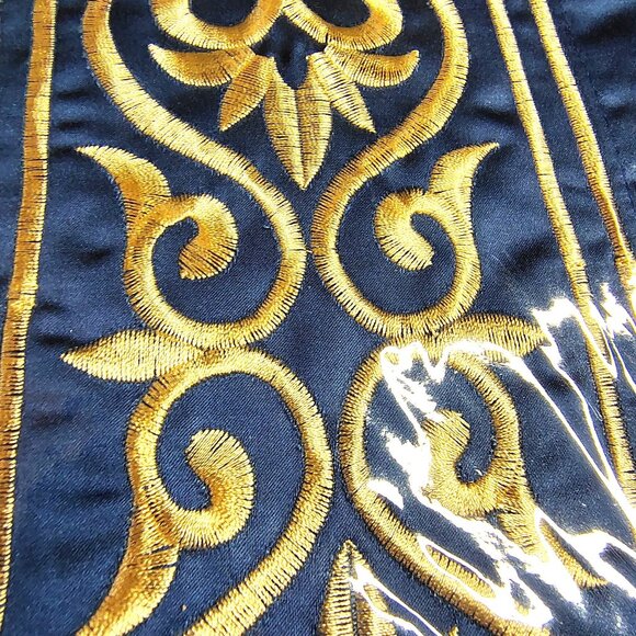 Buckingham Valance Empire Sapphire 110 X 28" Embroidered Luxury Touch Of Class - Picture 7 of 8